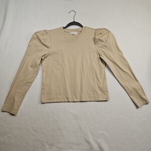 FRAME Women's Beige Puff Sleeve Top size L
